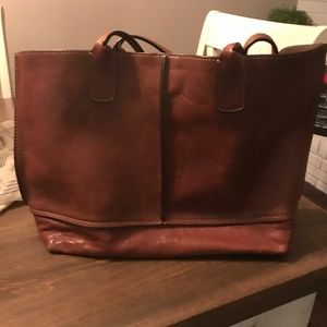Frye brown leather tote
